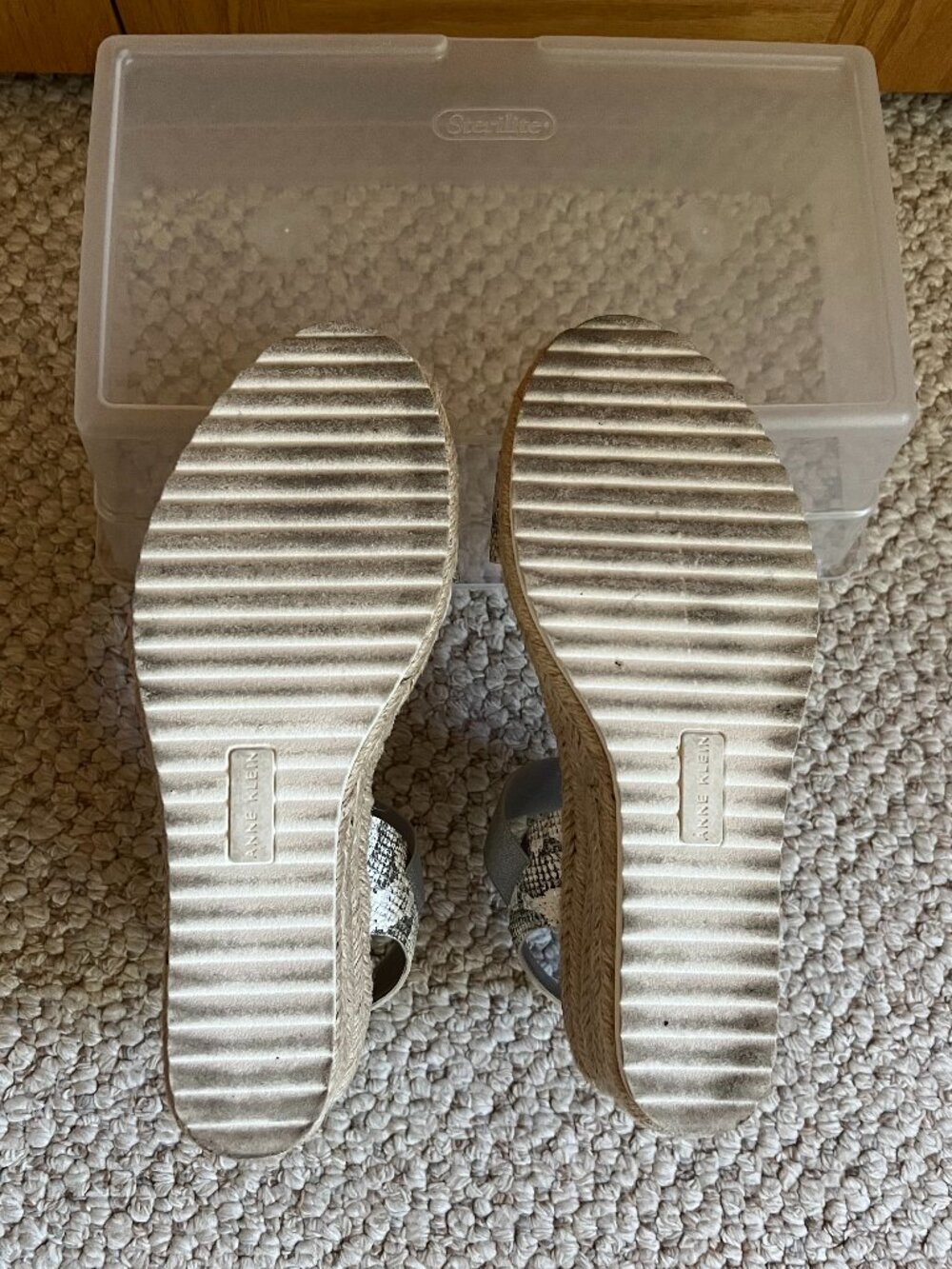 ANNE KLEIN -- Cait Snake-Print Espadrille Wedge Sandal -- Excellent Condition - Picture 9 of 12